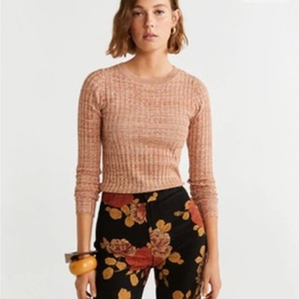 Mango Ribbed Flecked rib Sweater size XS
